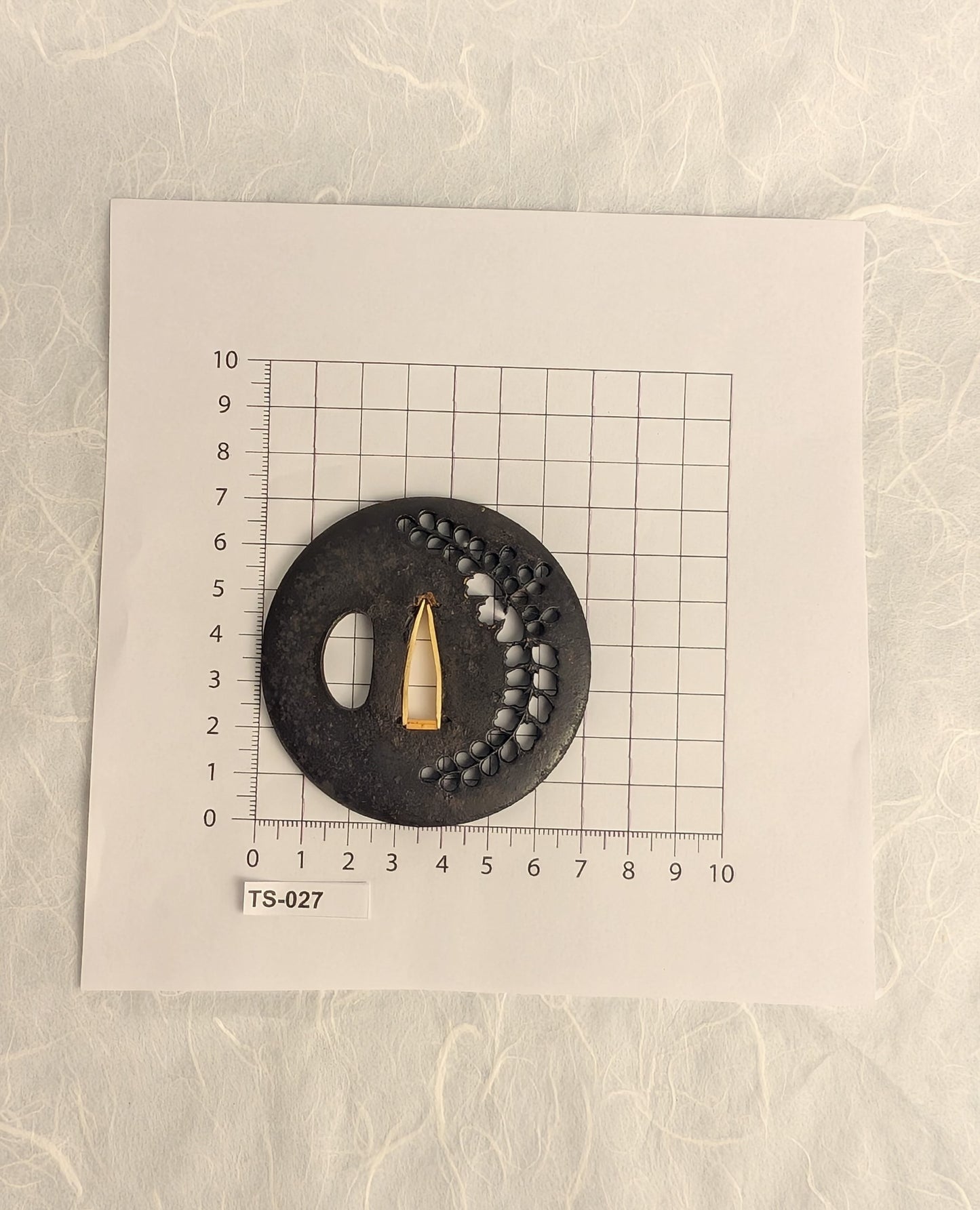 Iron Tsuba with Fern or Willow Branch Sukashi Design – TS-027