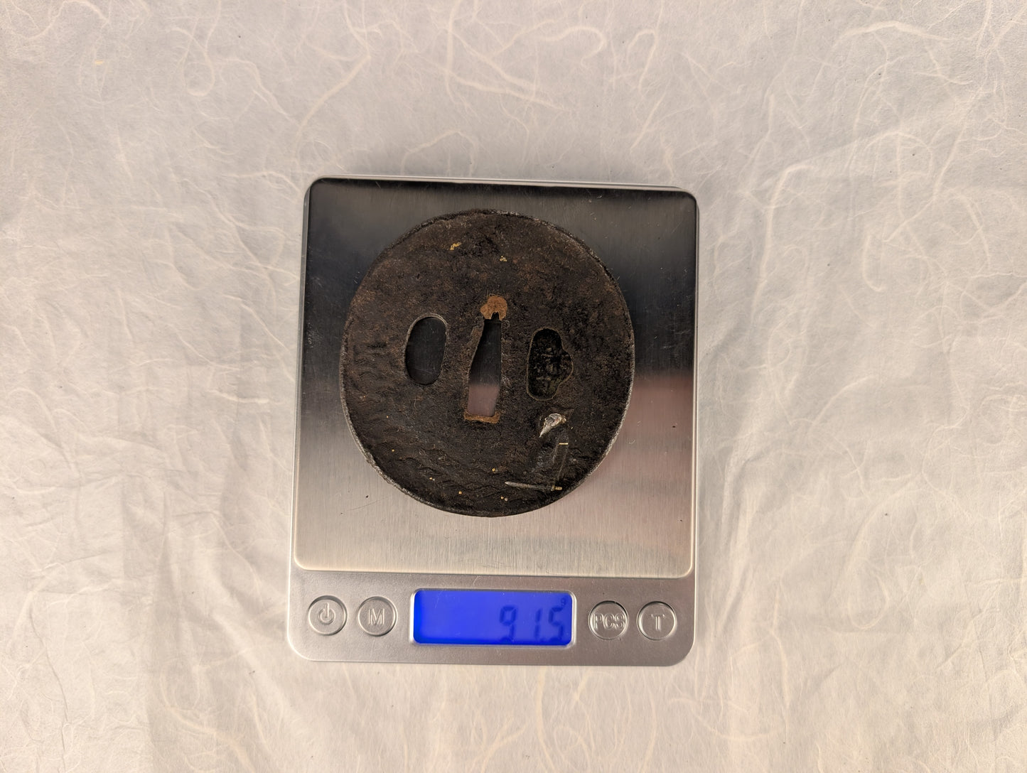 Iron Tsuba with Man Resting By Water - TS-122