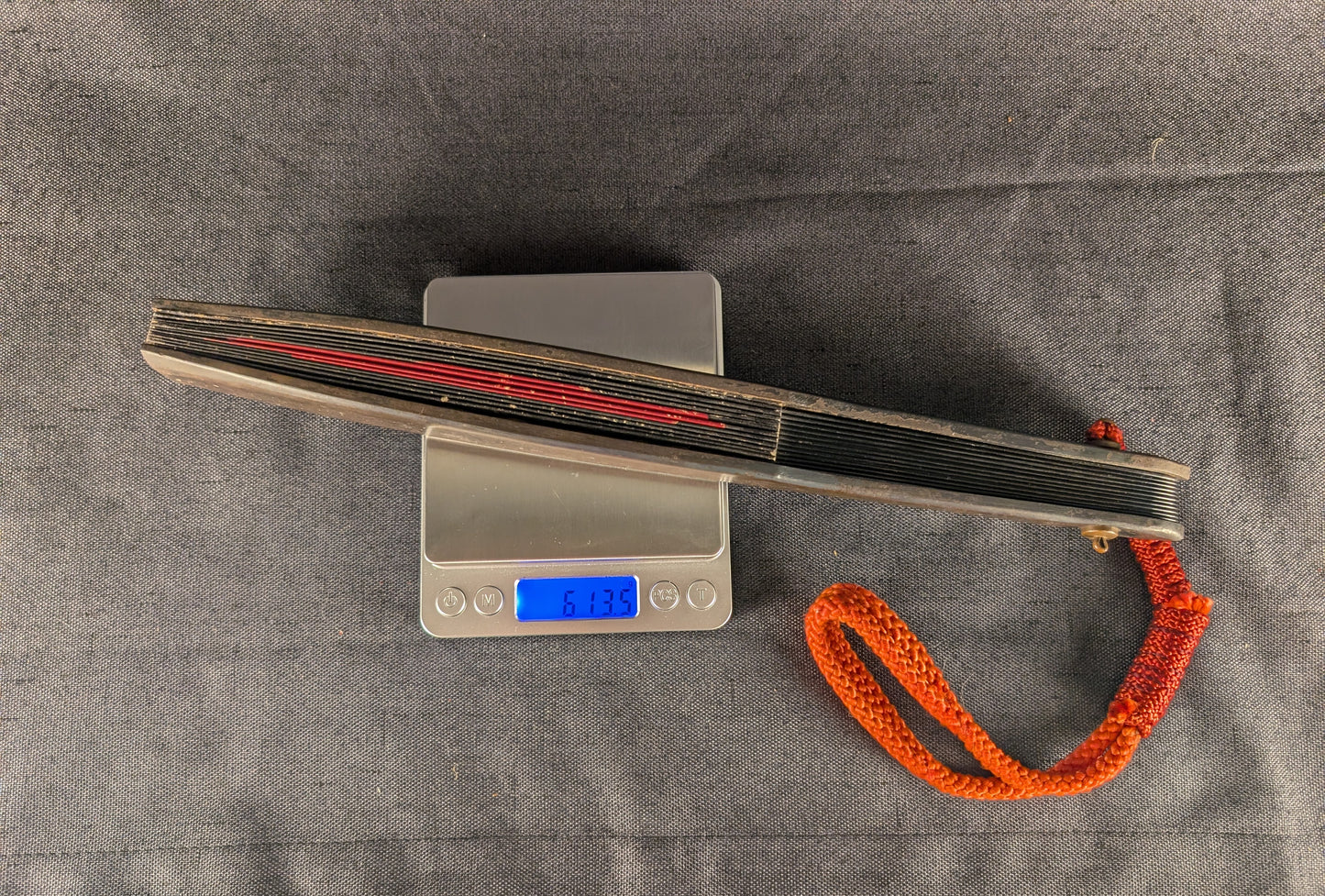 Iron Tessen with Black Lacquer with Red Sun and Gilt Dragon and Tiger - TN-002