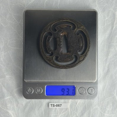 Iron Tsuba with Brass Rope Inlay Motif – TS-067