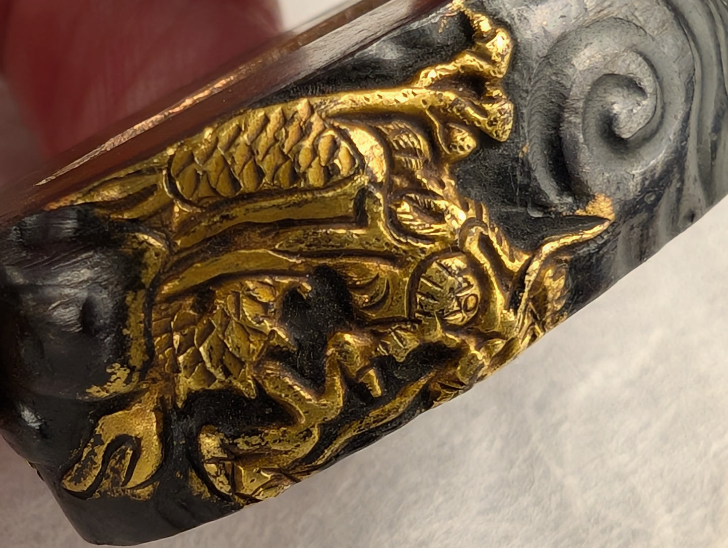 Fuchi with Gold Dragon Among Clouds - FU-002