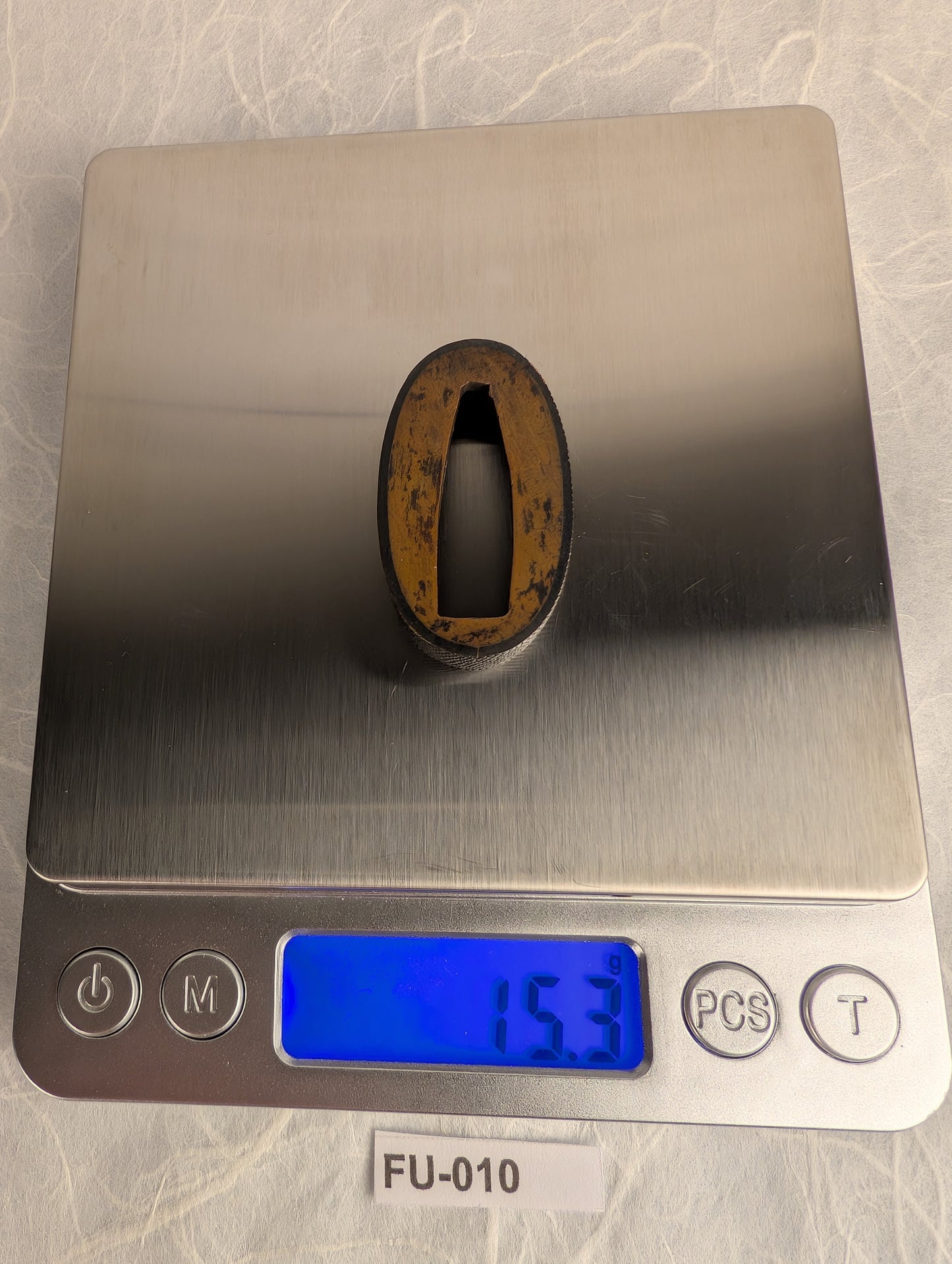 Fuchi with Golden Chrysanthemum and Vine Inlays - FU-010