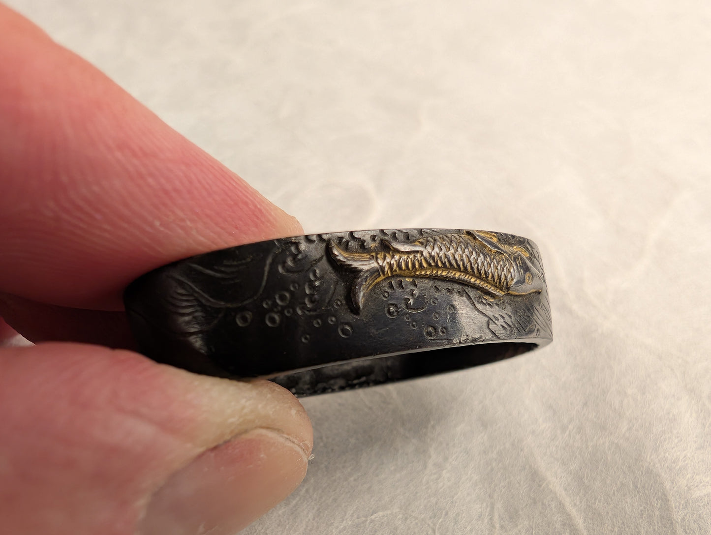 Fuchi with Koi and Flowers - FU-011