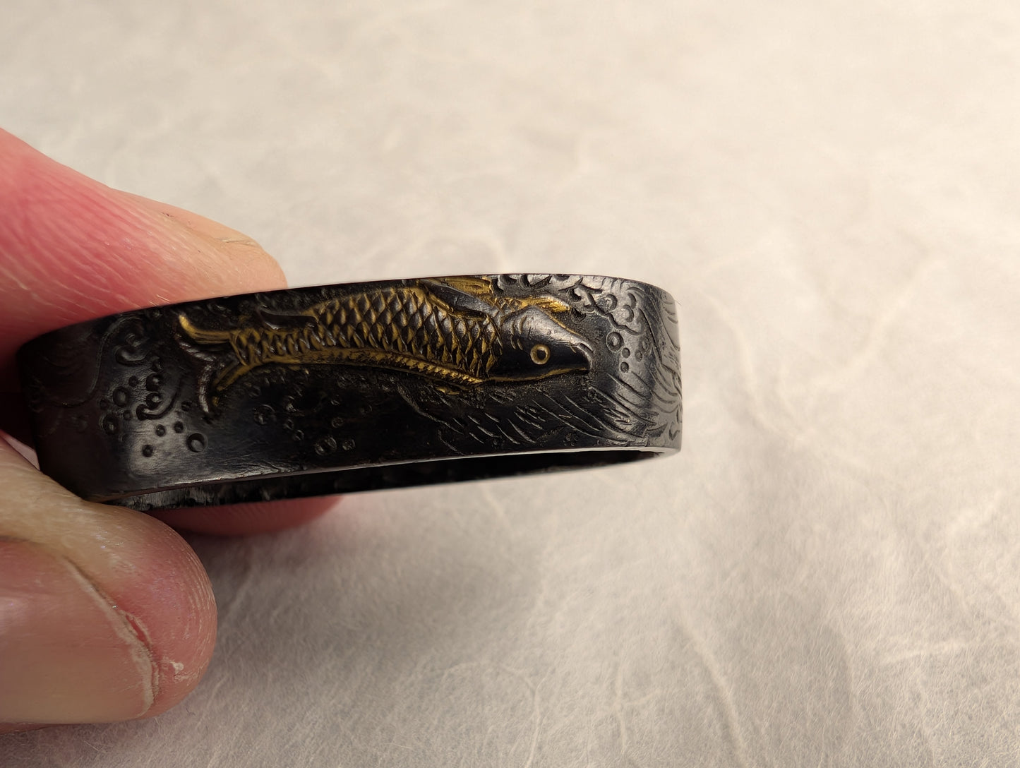 Fuchi with Koi and Flowers - FU-011