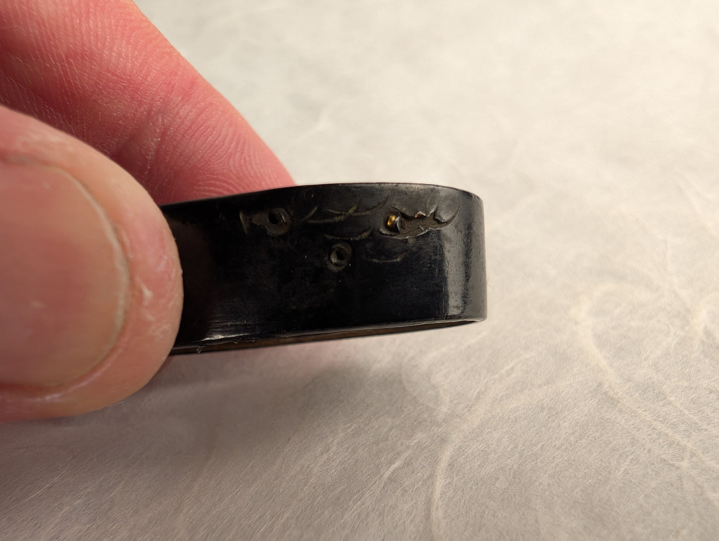Shakudo Fuchi with Dragonflies - FU- 012