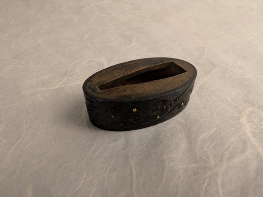 Shakudo Fuchi with Waves and Gold Inlay - FU-013