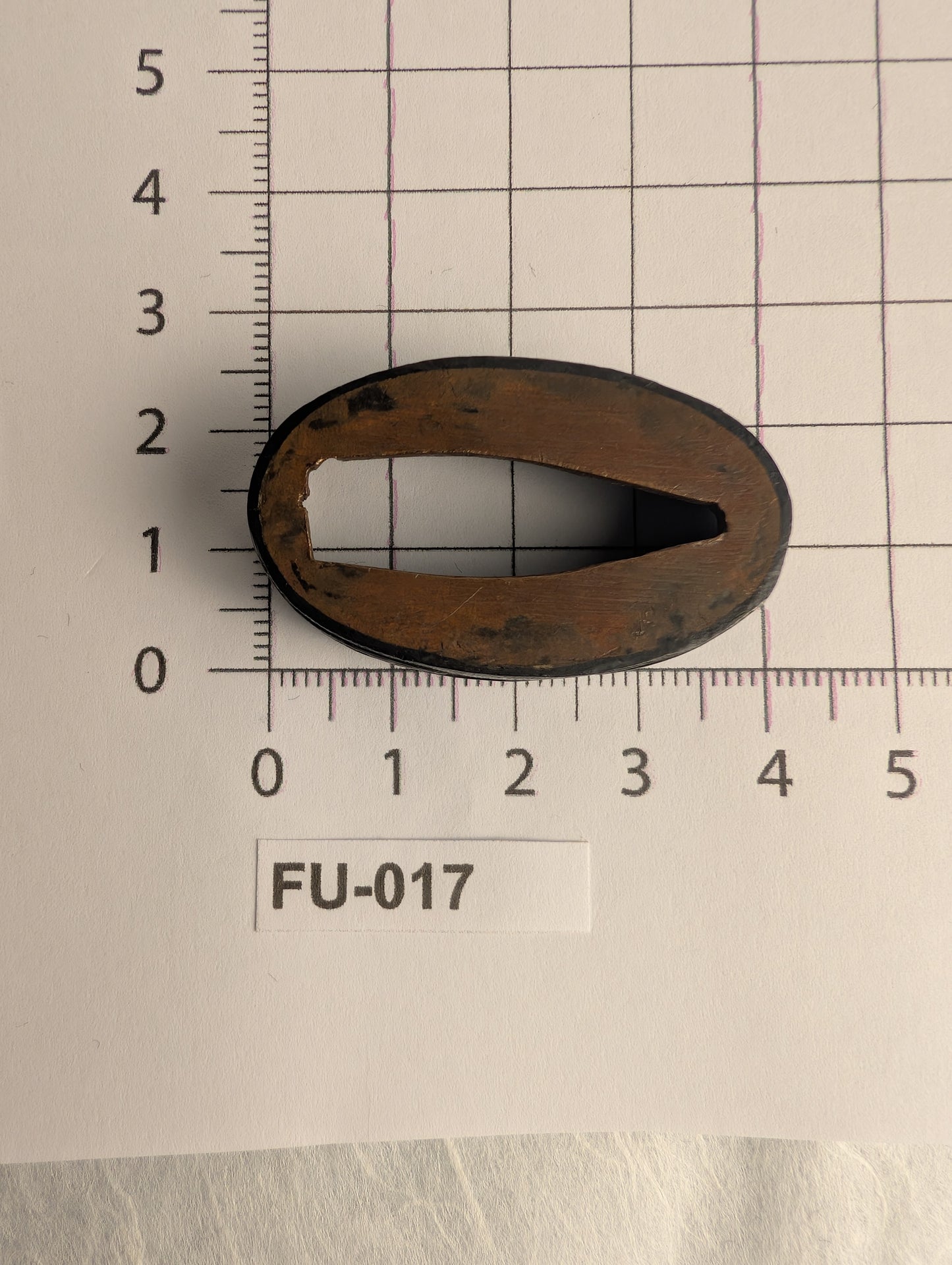 Shakudo Fuchi with Waves and Gold Shizuku Zogan Inlay - FU-017