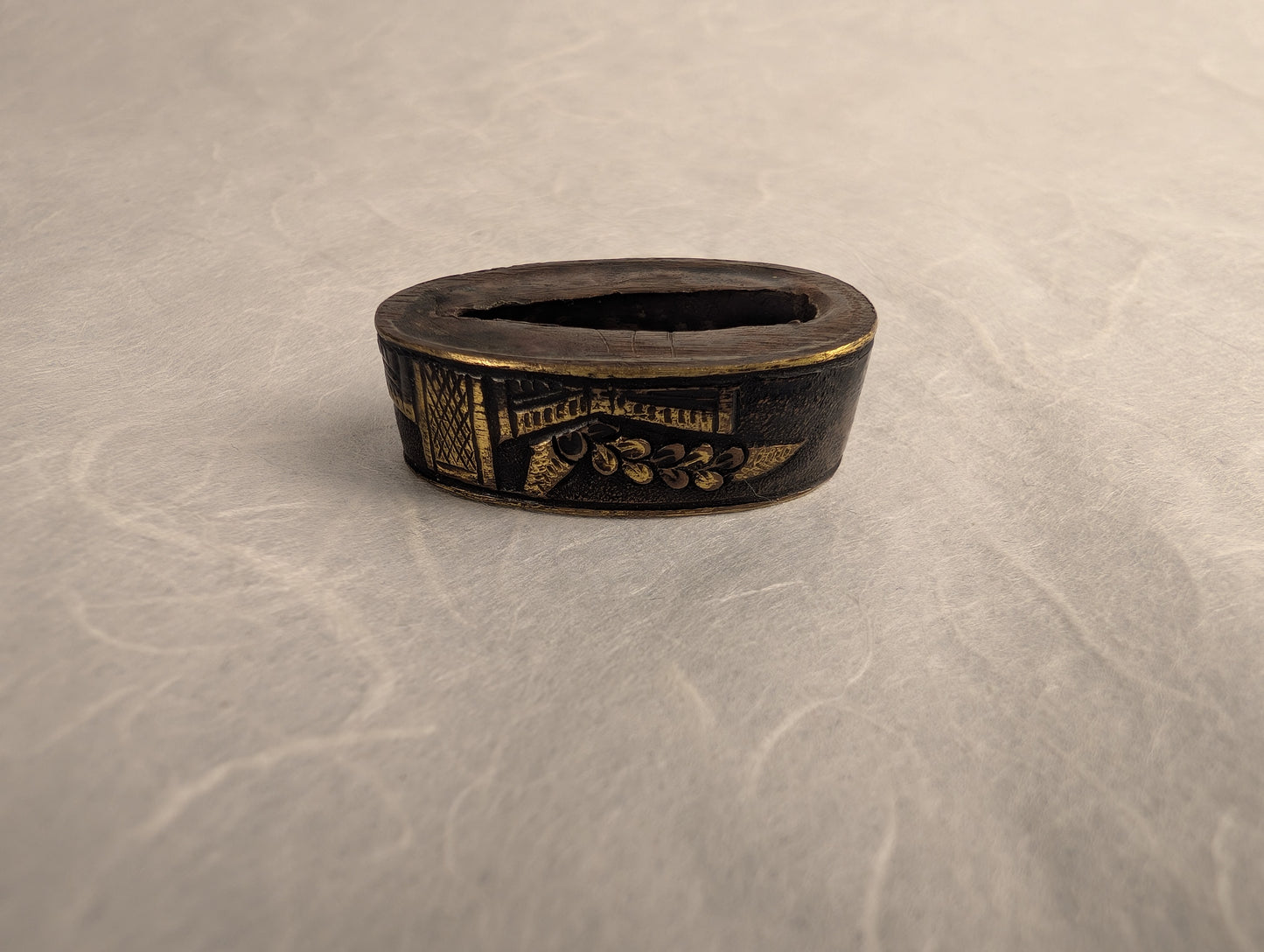 Fuchi with Bridge and Floral Motif - FU-020