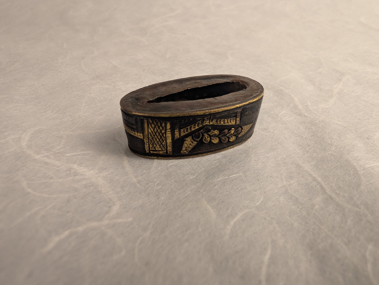 Fuchi with Bridge and Floral Motif - FU-020