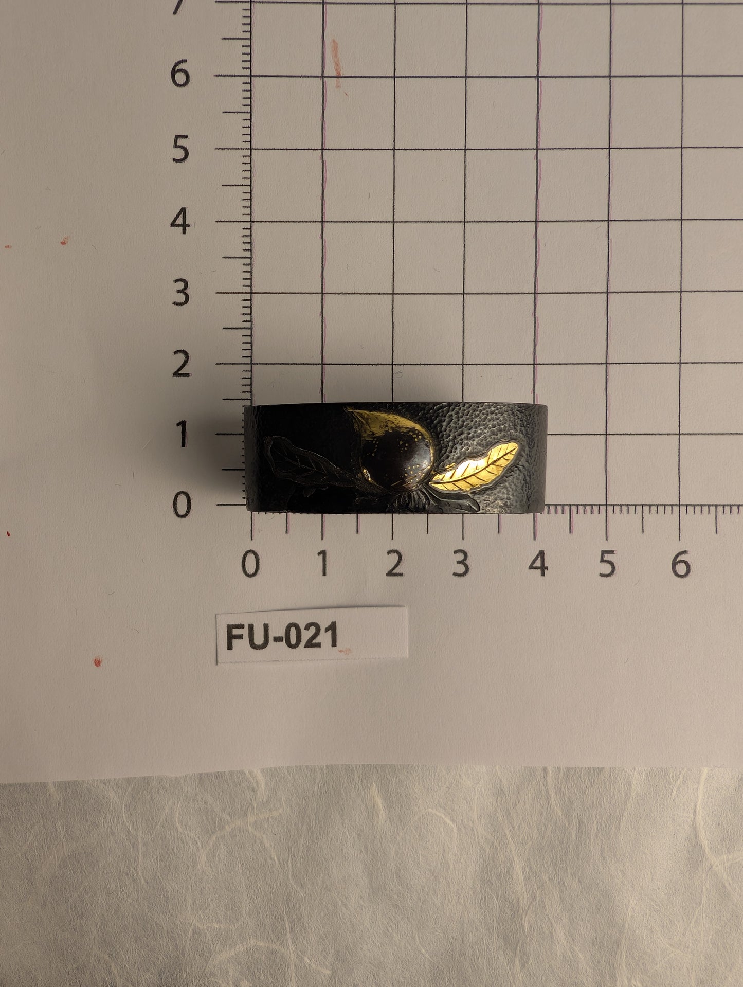 Shakudo Fuchi with Persimmon Motif - FU-021
