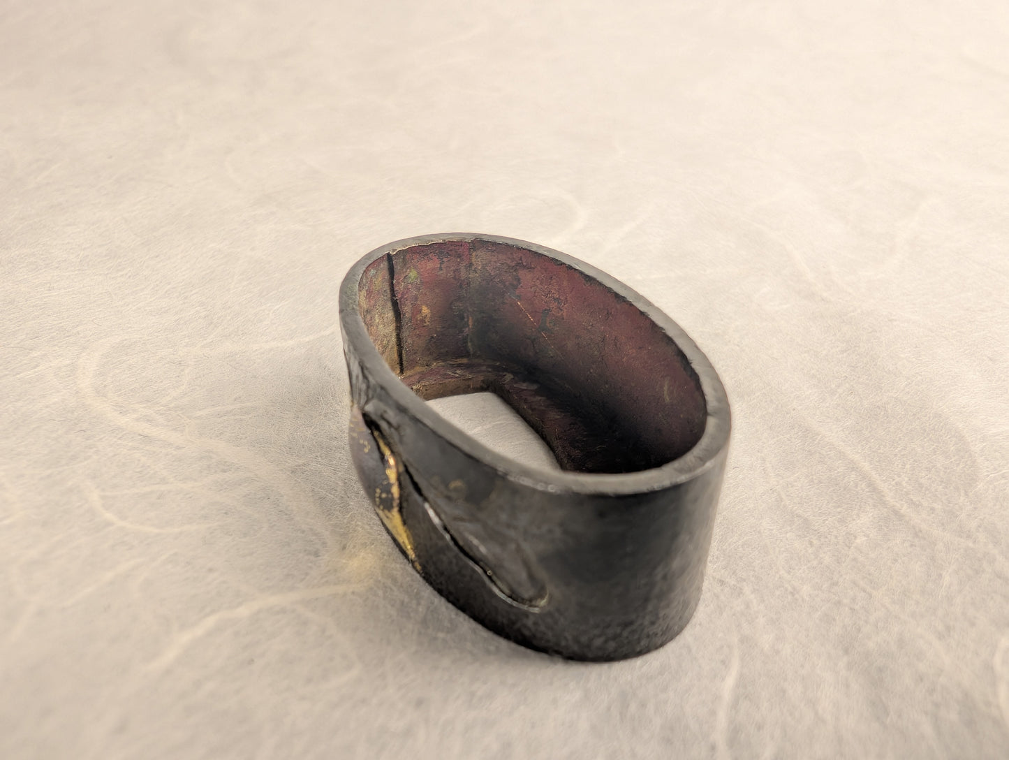 Shakudo Fuchi with Persimmon Motif - FU-021