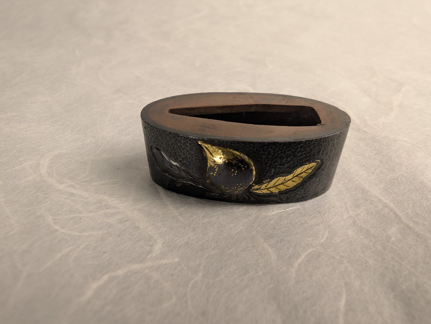 Shakudo Fuchi with Persimmon Motif - FU-021