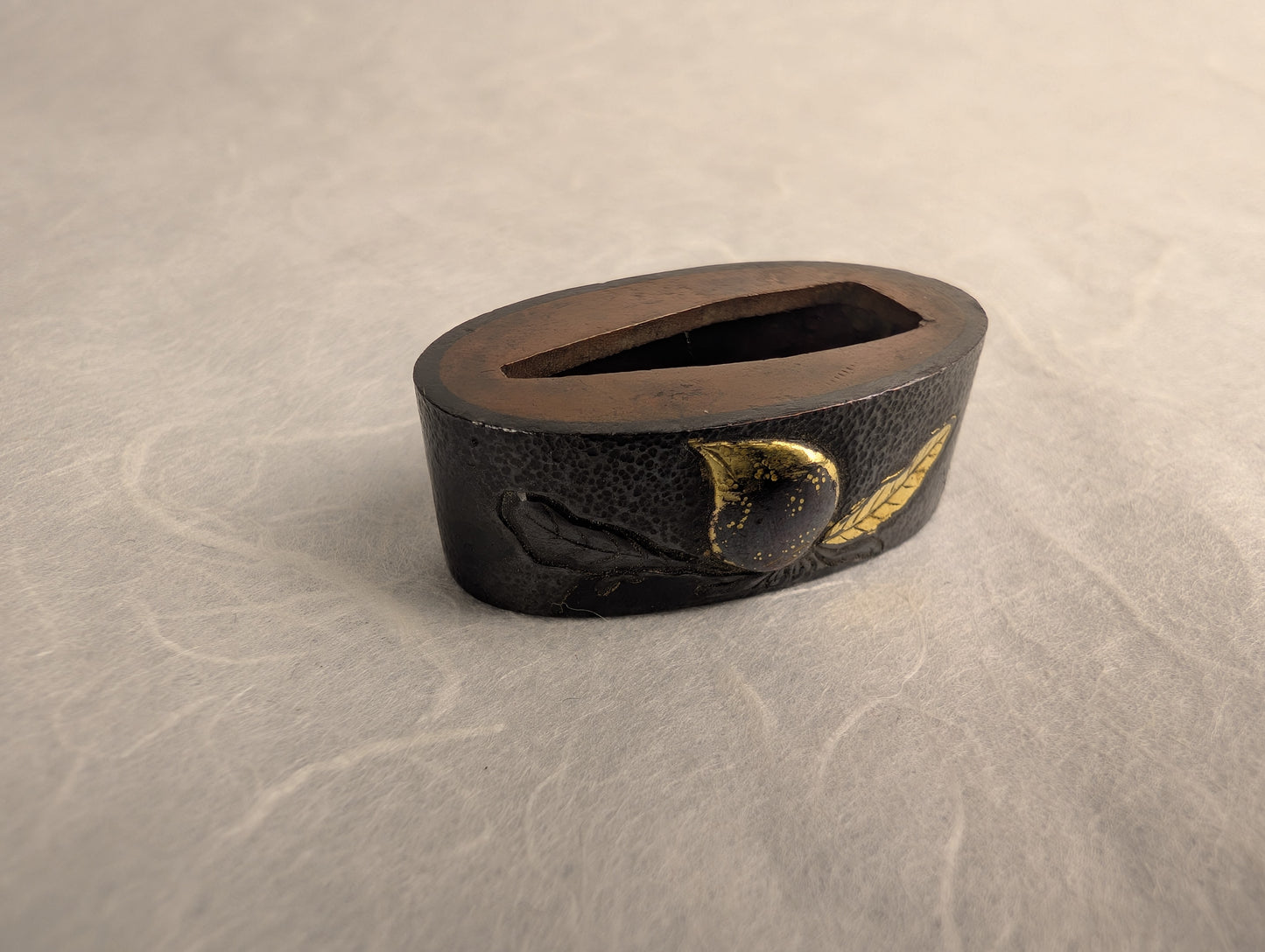 Shakudo Fuchi with Persimmon Motif - FU-021