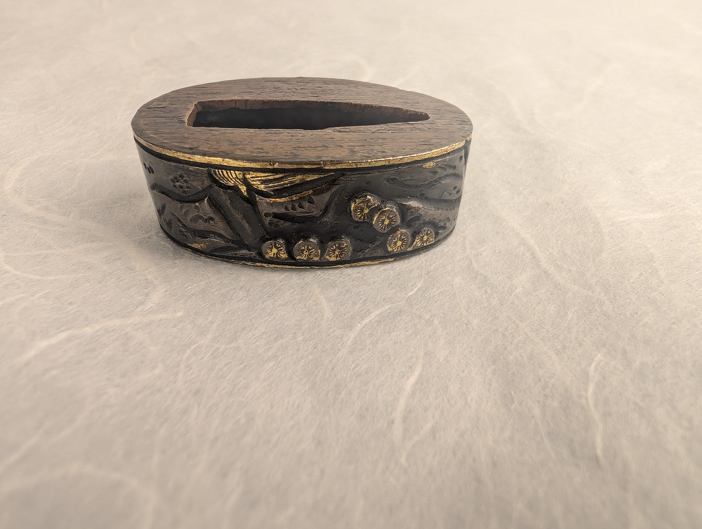 Fuchi with Koi and Flower Scene - FU-022