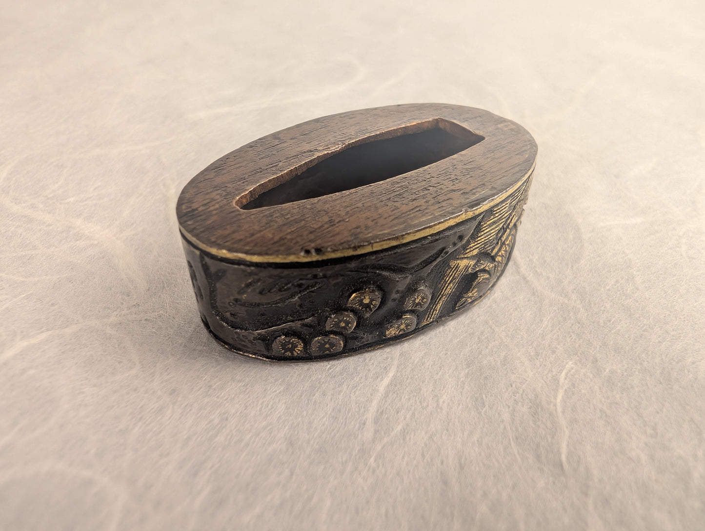 Fuchi with Koi and Flower Scene - FU-022