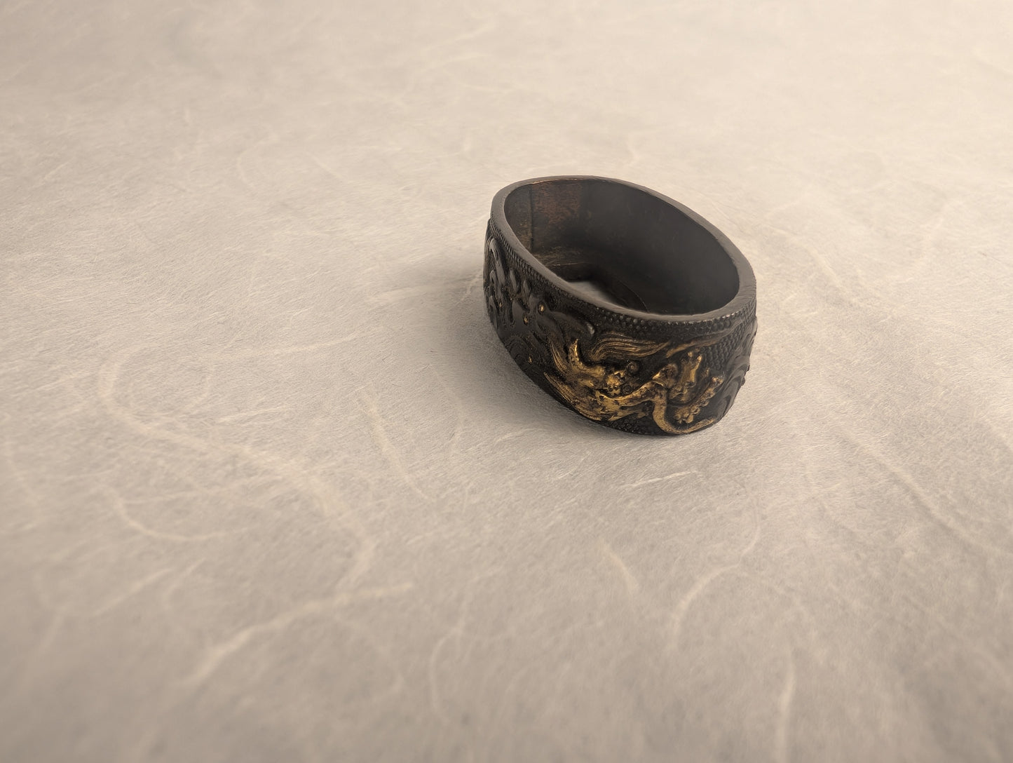 Shakudo Fuchi with Dragon Among Waves - FU-025