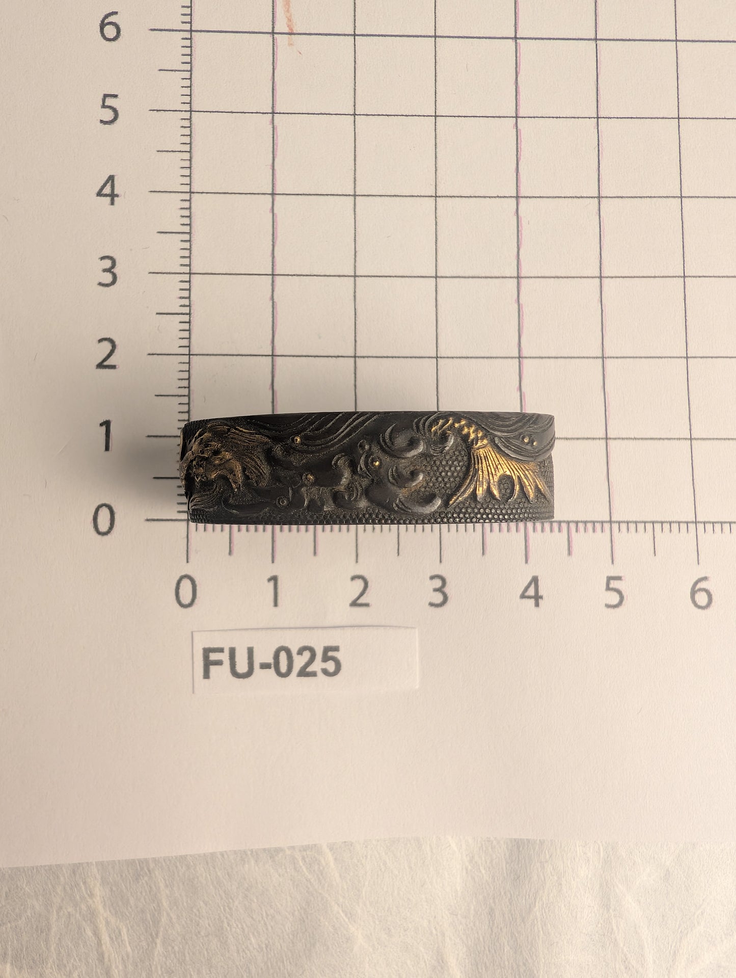 Shakudo Fuchi with Dragon Among Waves - FU-025