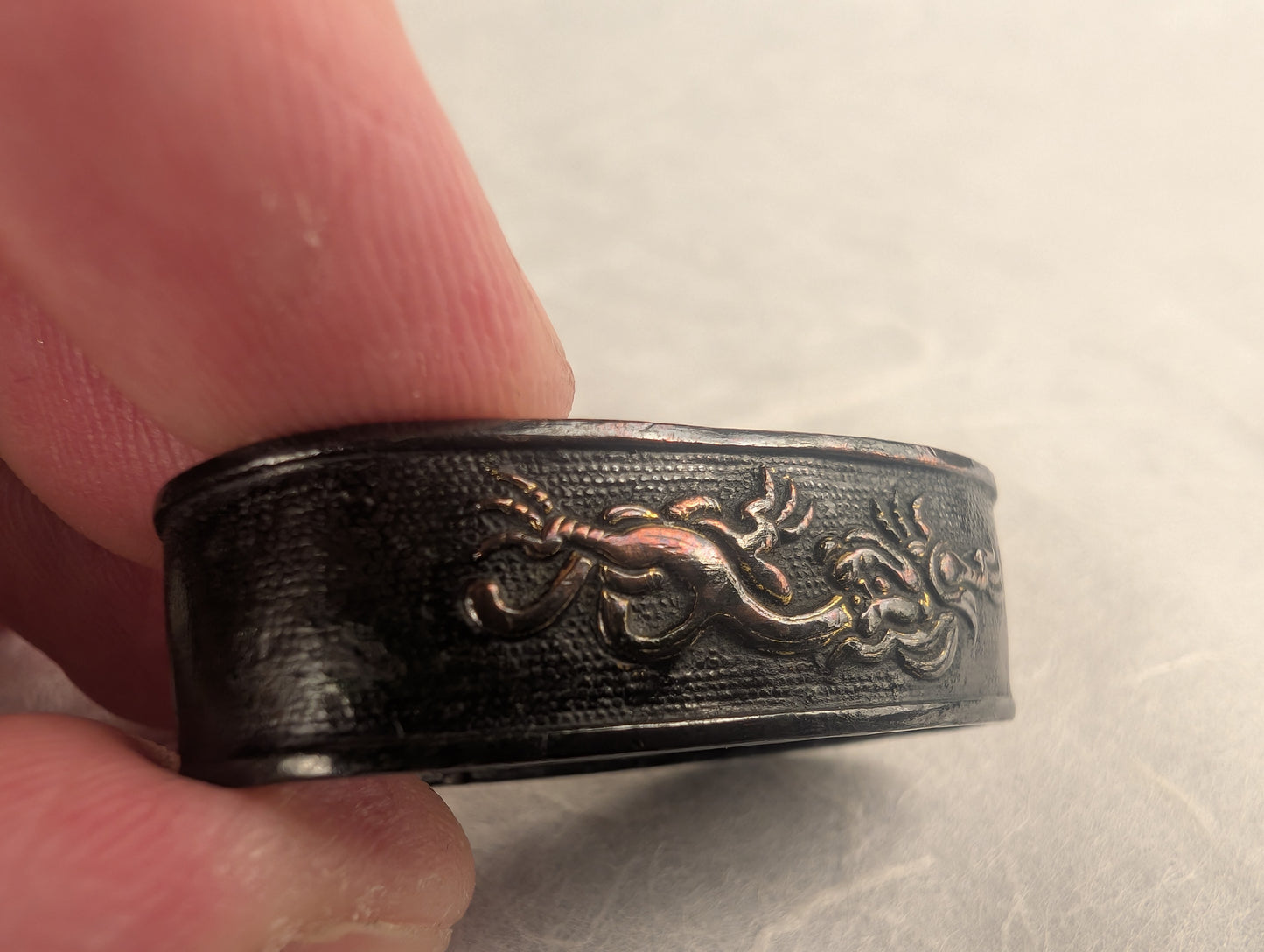 Fuchi with Flying Dragons in High Relief - FU-026