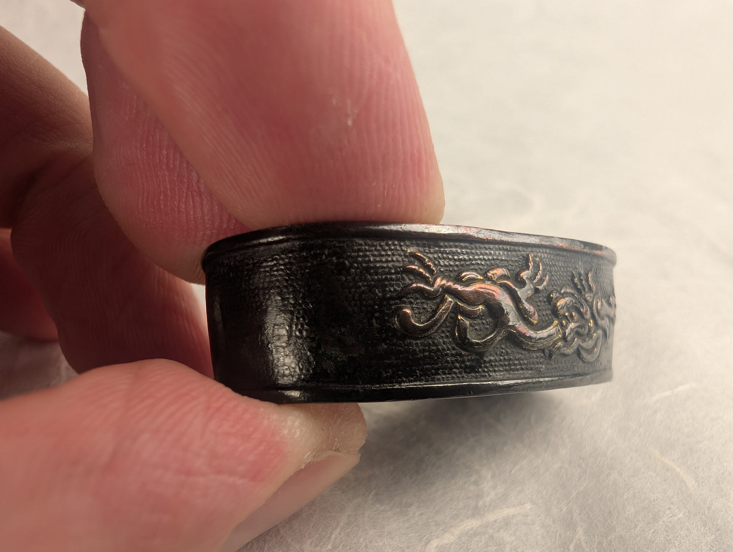 Fuchi with Flying Dragons in High Relief - FU-026