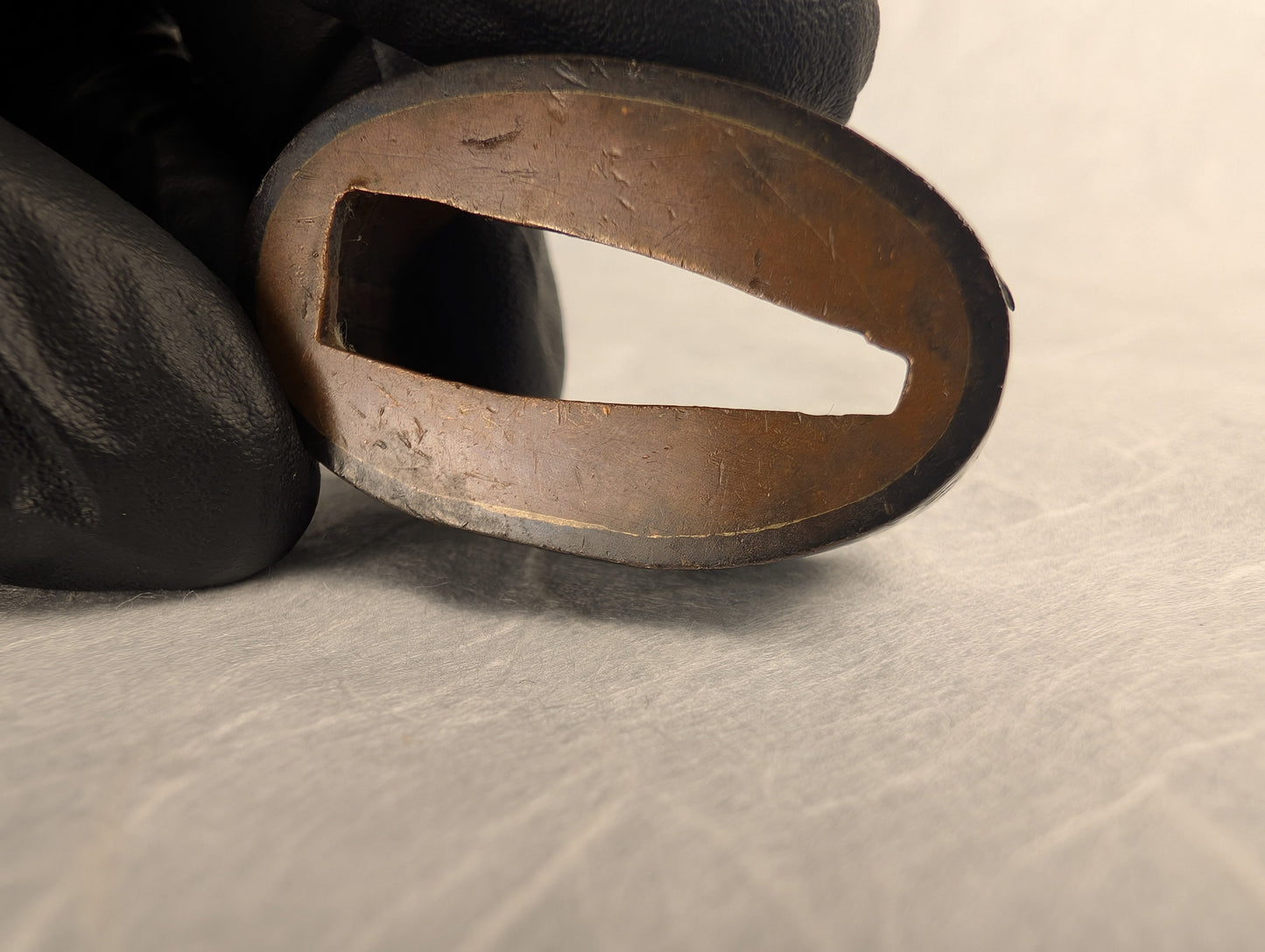 Shakudō Fuchi with Inlaid Dragonfly - FU-037
