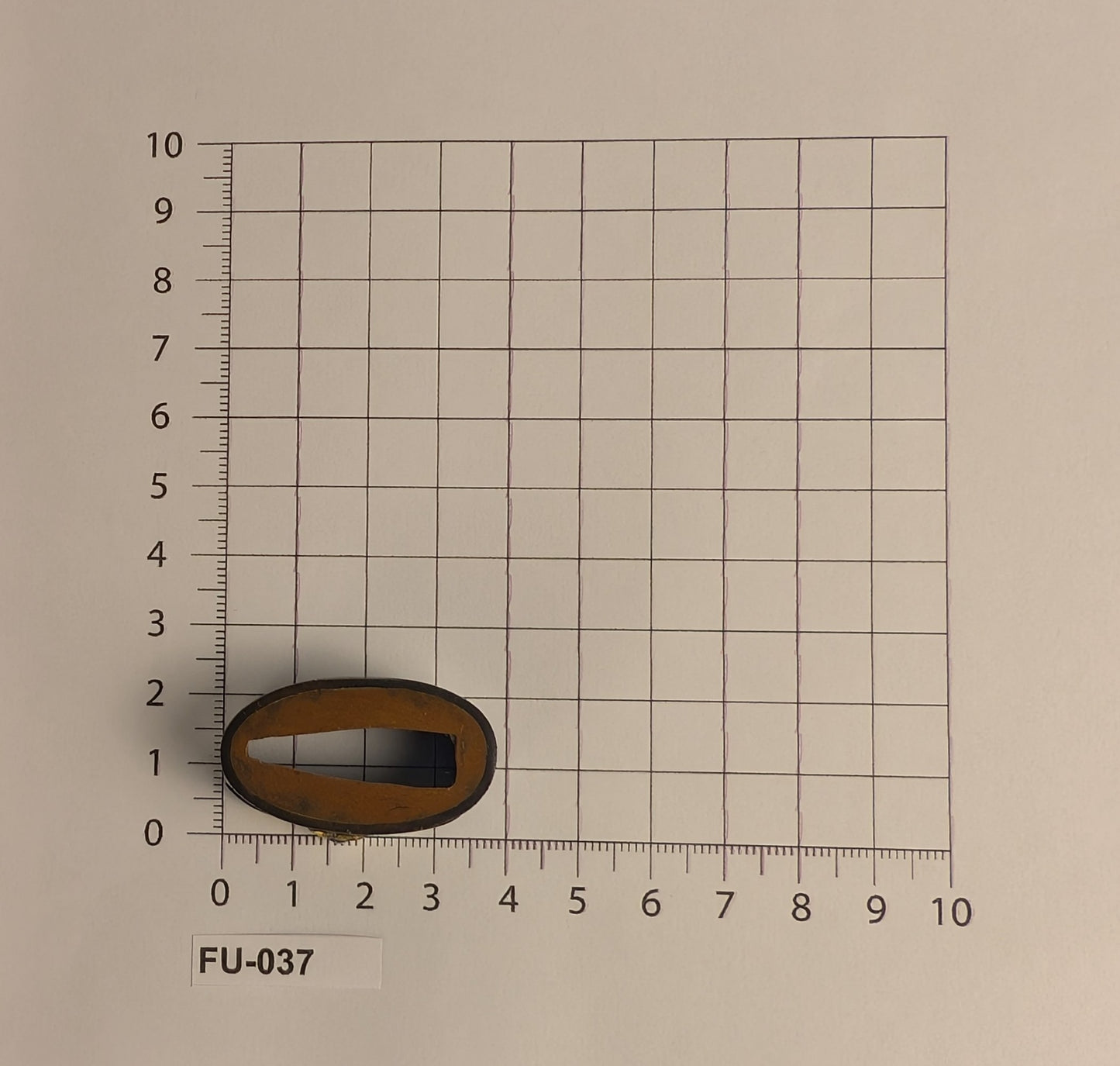 Shakudō Fuchi with Inlaid Dragonfly - FU-037