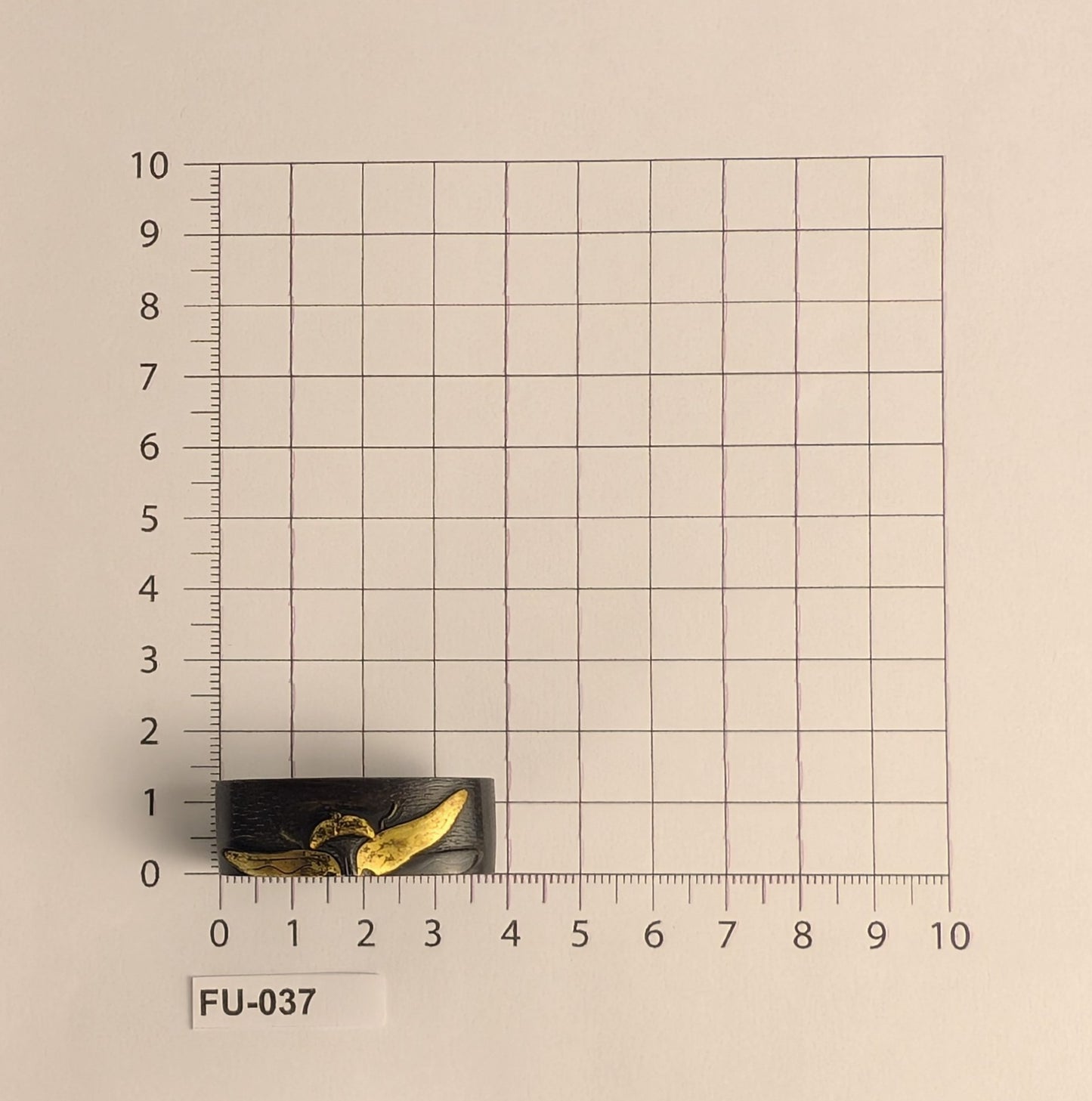 Shakudō Fuchi with Inlaid Dragonfly - FU-037