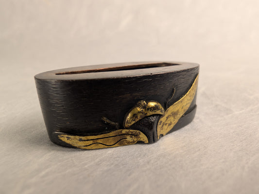 Shakudō Fuchi with Inlaid Dragonfly - FU-037