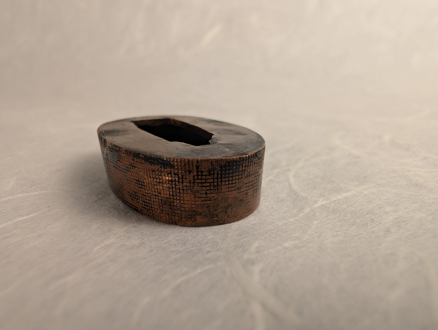 Copper Fuchi with Crosshatch Pattern - FU-038