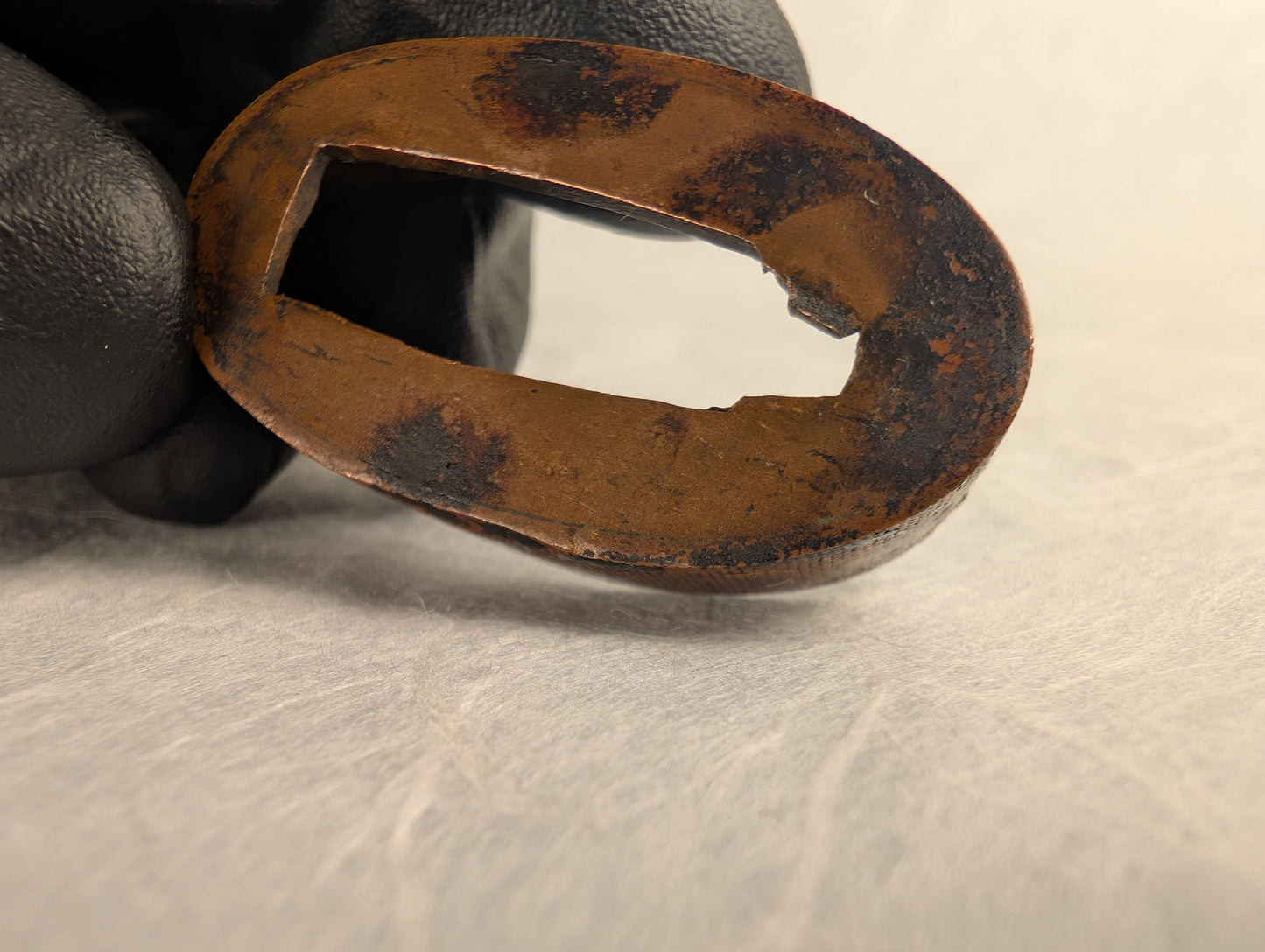 Copper Fuchi with Crosshatch Pattern - FU-038