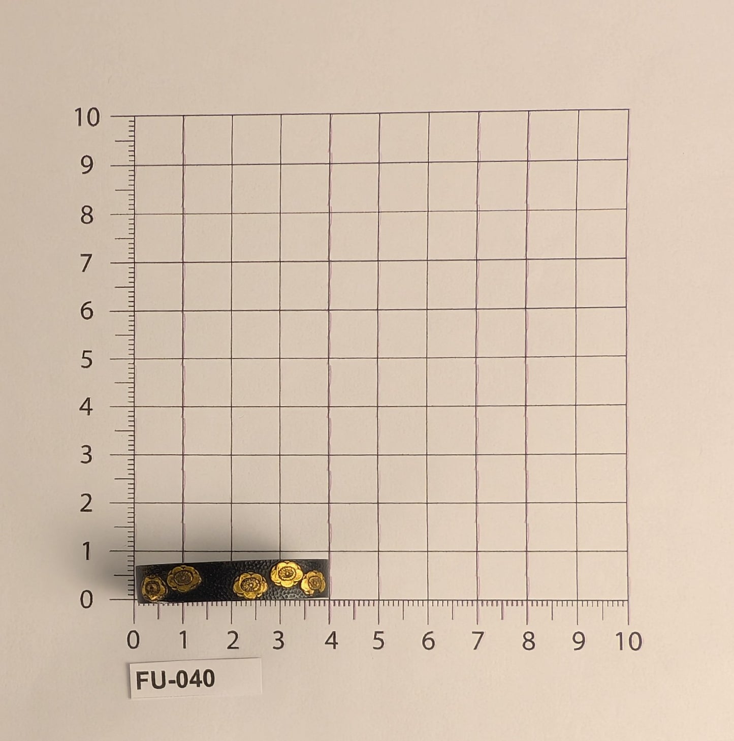 Shakudō Fuchi with Gilt Plum Blossoms - FU-040