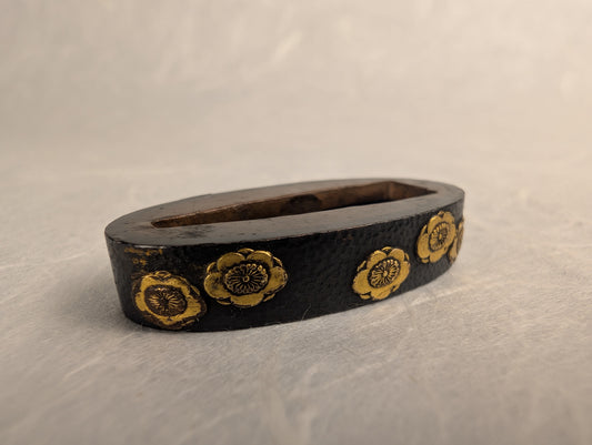 Shakudō Fuchi with Gilt Plum Blossoms - FU-040