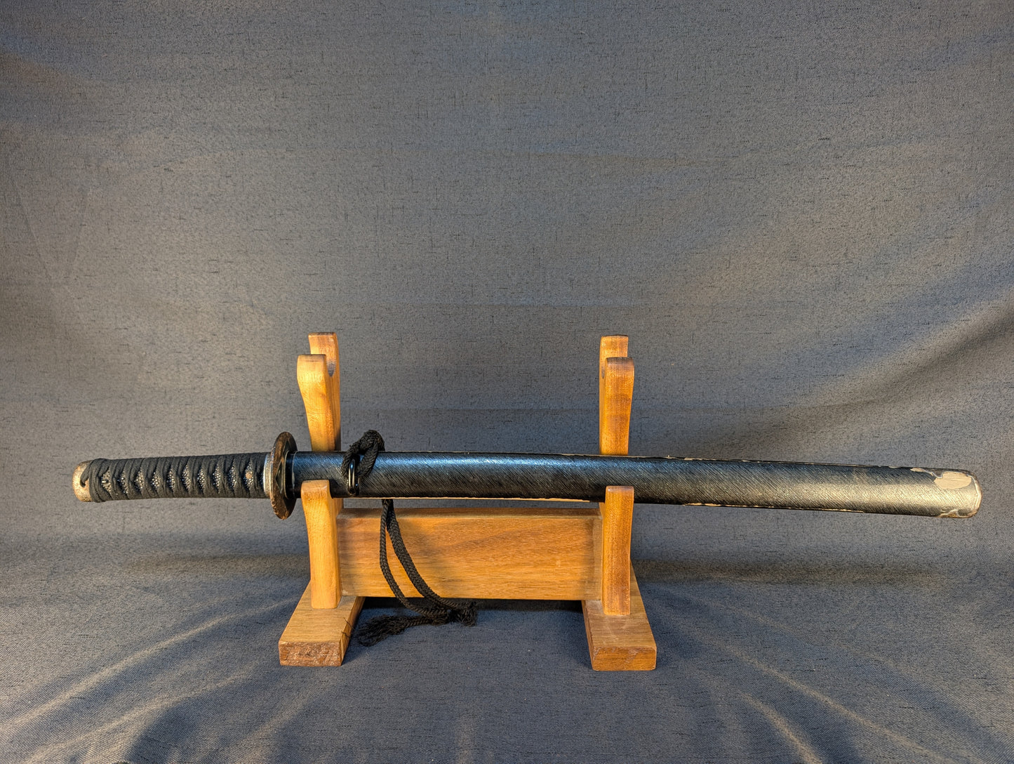 Mumei Wakizashi 54.2cm with Iron Geometric Tsuba and Brass Fittings – NT-005