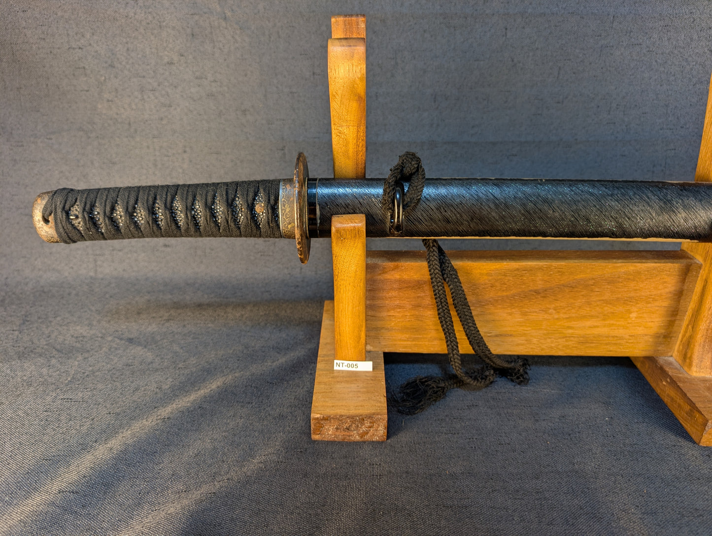Mumei Wakizashi 54.2cm with Iron Geometric Tsuba and Brass Fittings – NT-005