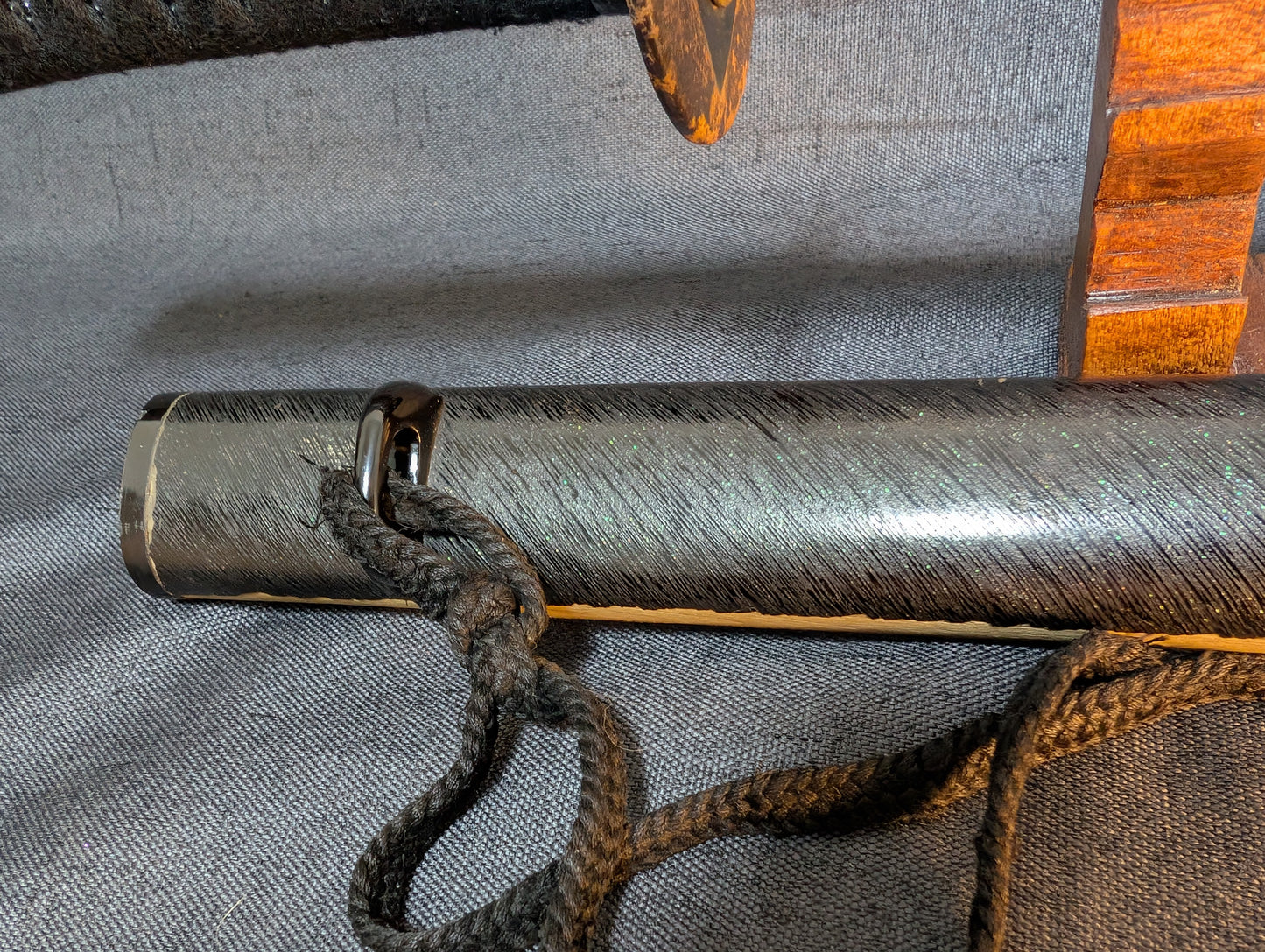 Mumei Wakizashi 54.2cm with Iron Geometric Tsuba and Brass Fittings – NT-005