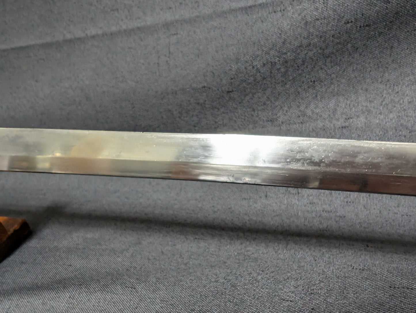 Mumei Wakizashi 54.2cm with Iron Geometric Tsuba and Brass Fittings – NT-005