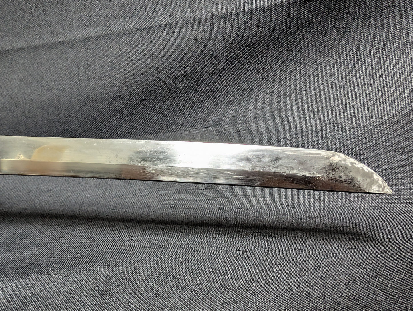 Mumei Wakizashi 54.2cm with Iron Geometric Tsuba and Brass Fittings – NT-005