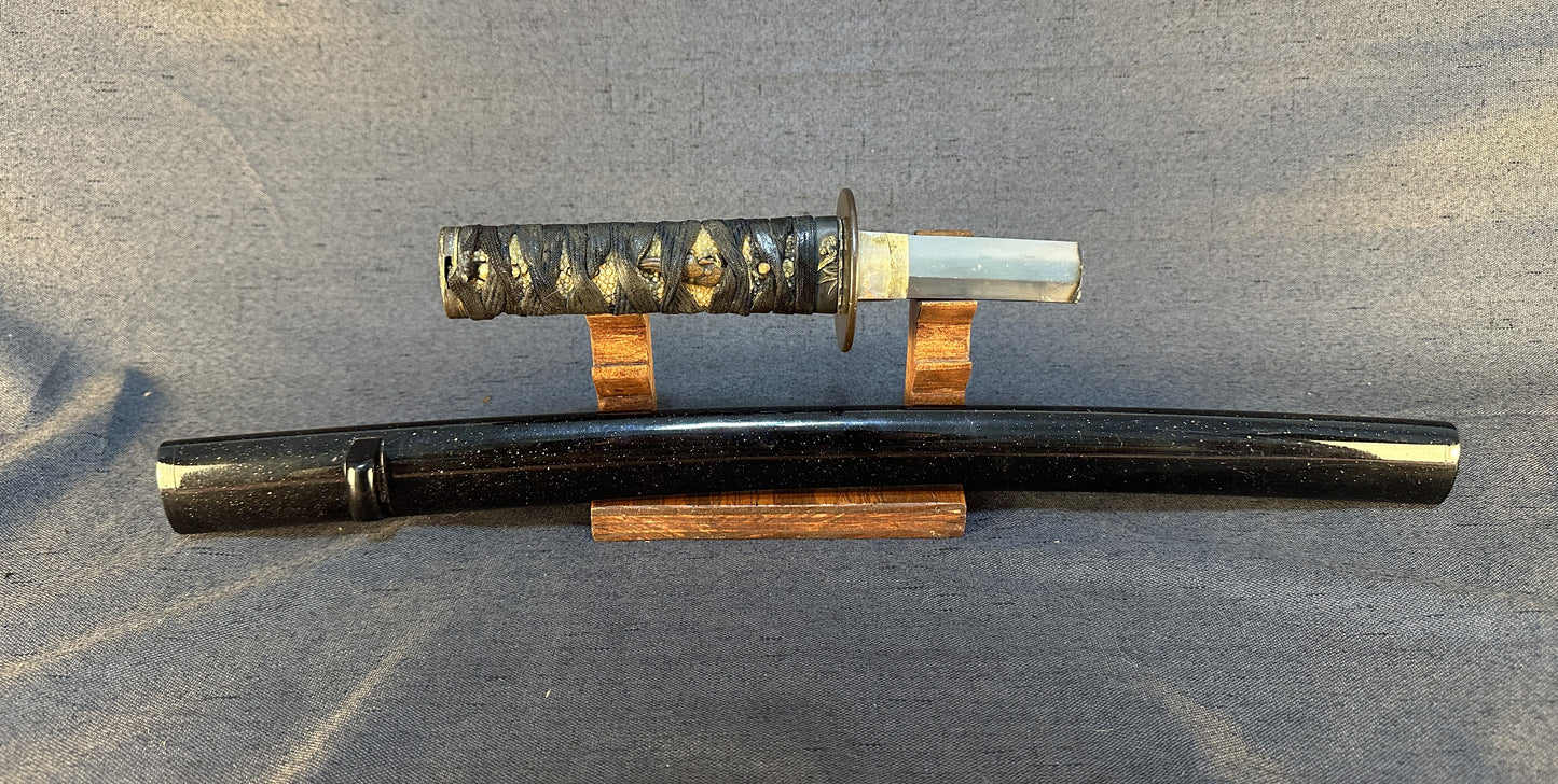 Mumei Broken Wakizashi in Koshirae with Bamboo, Reed and Turtle Motif Fittings – BB-003