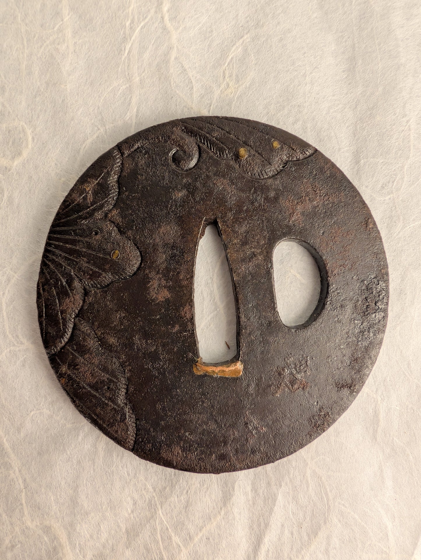 Iron Tsuba with Flower Petals – TS-038