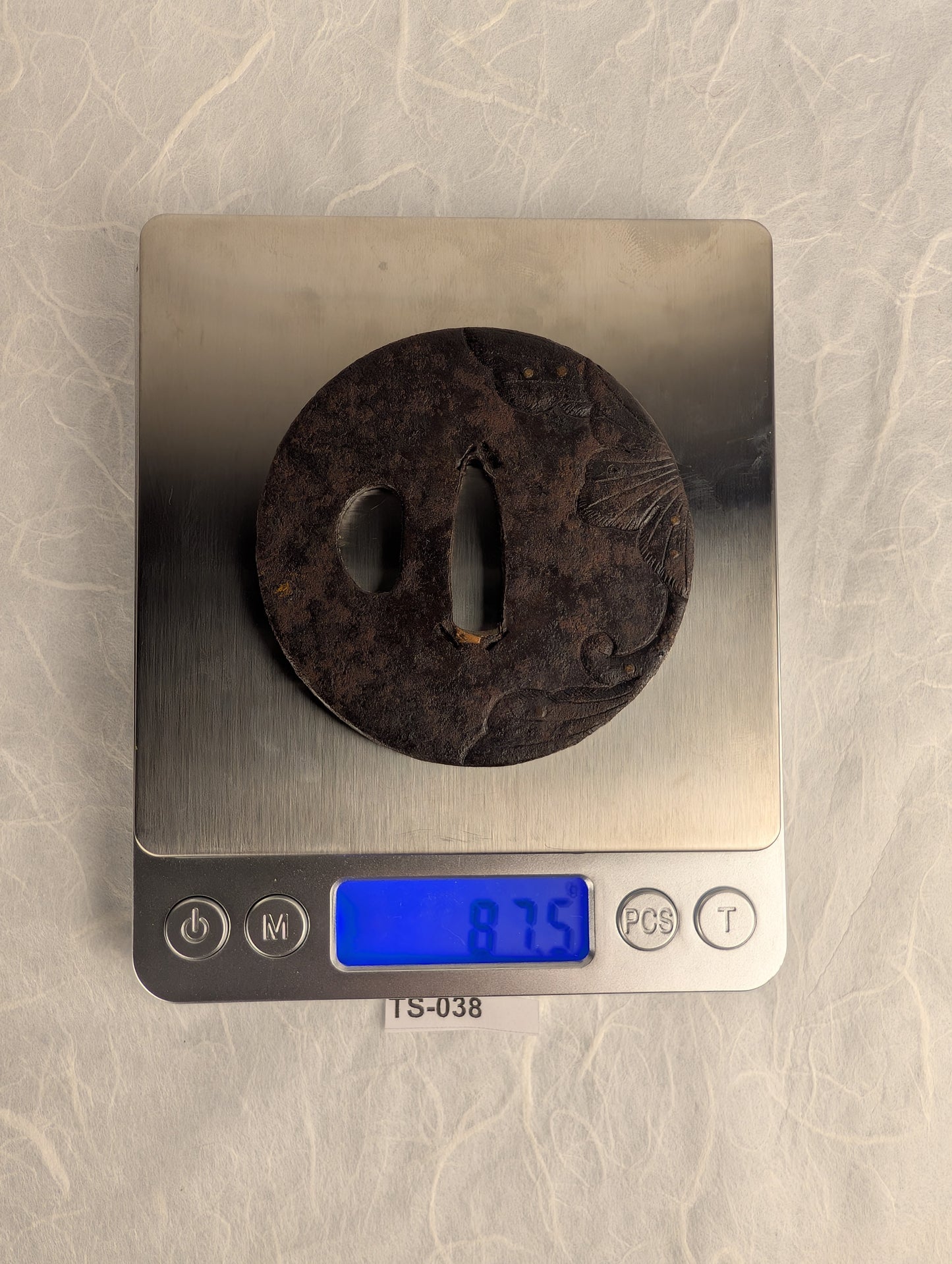 Iron Tsuba with Flower Petals – TS-038