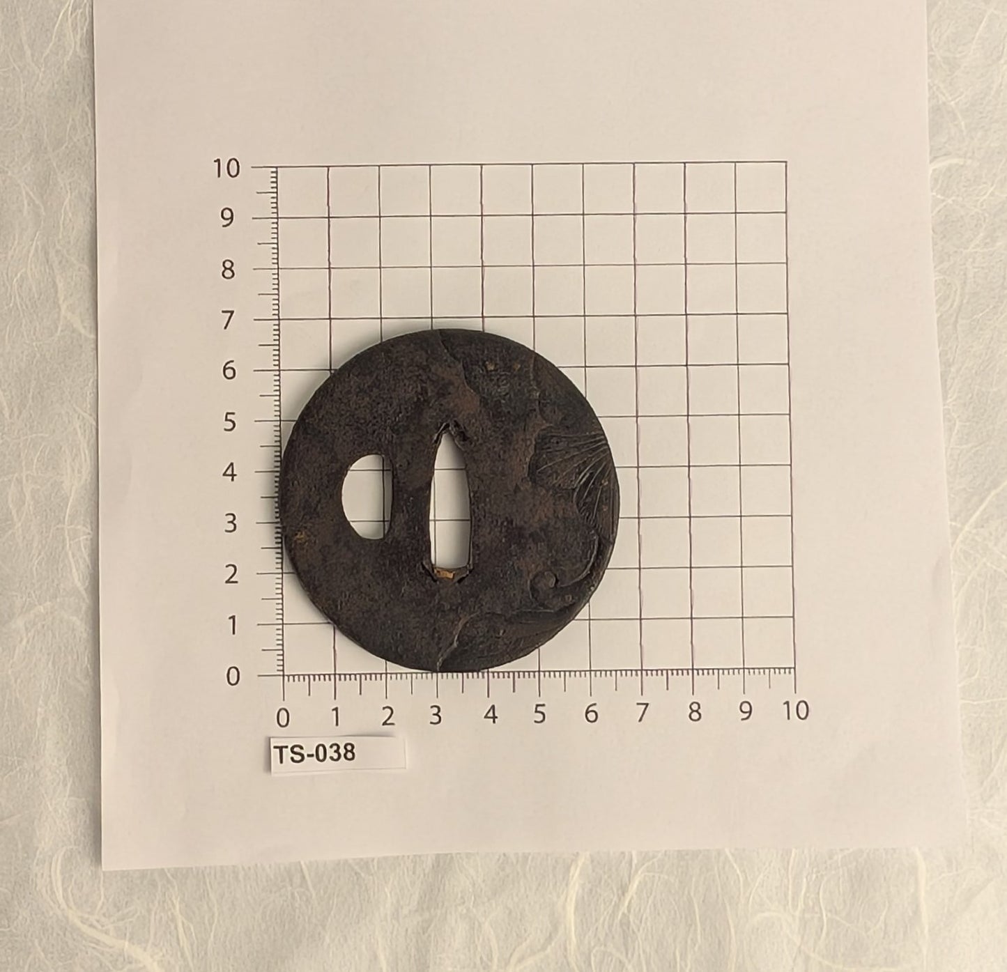 Iron Tsuba with Flower Petals – TS-038