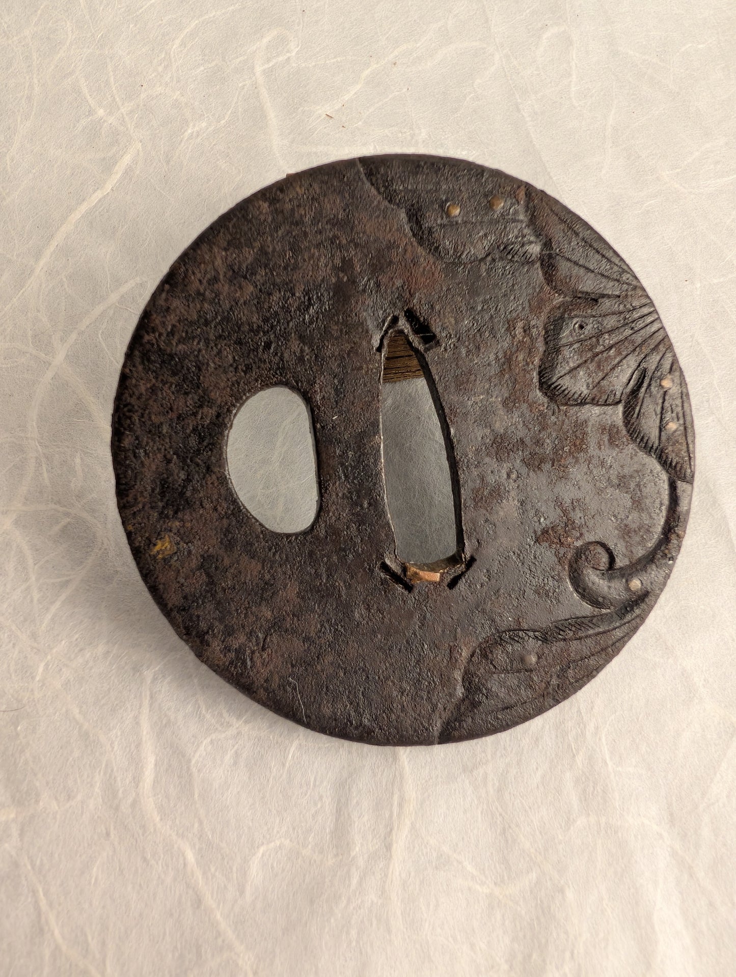 Iron Tsuba with Flower Petals – TS-038