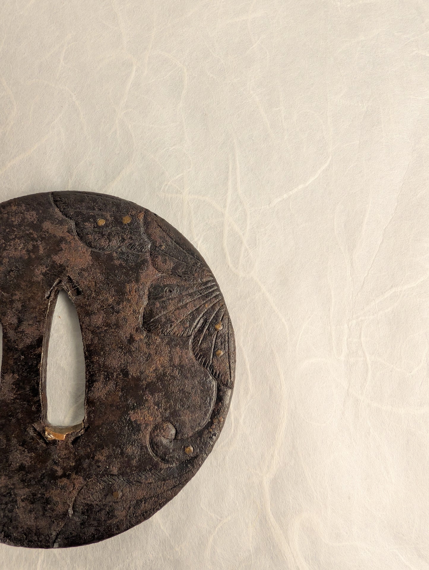 Iron Tsuba with Flower Petals – TS-038