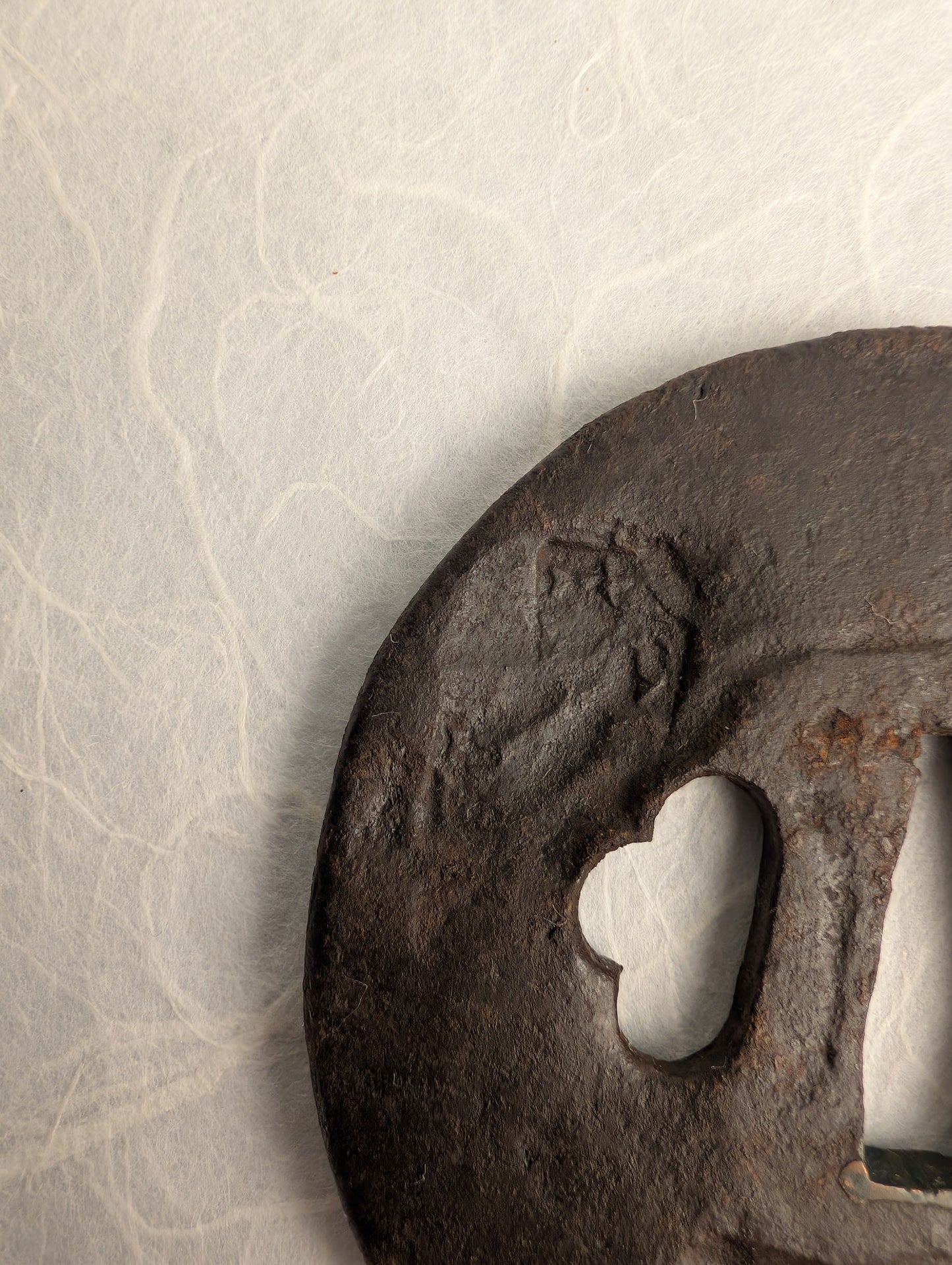 Iron Tsuba with Deep Punch Impressions – TS-039