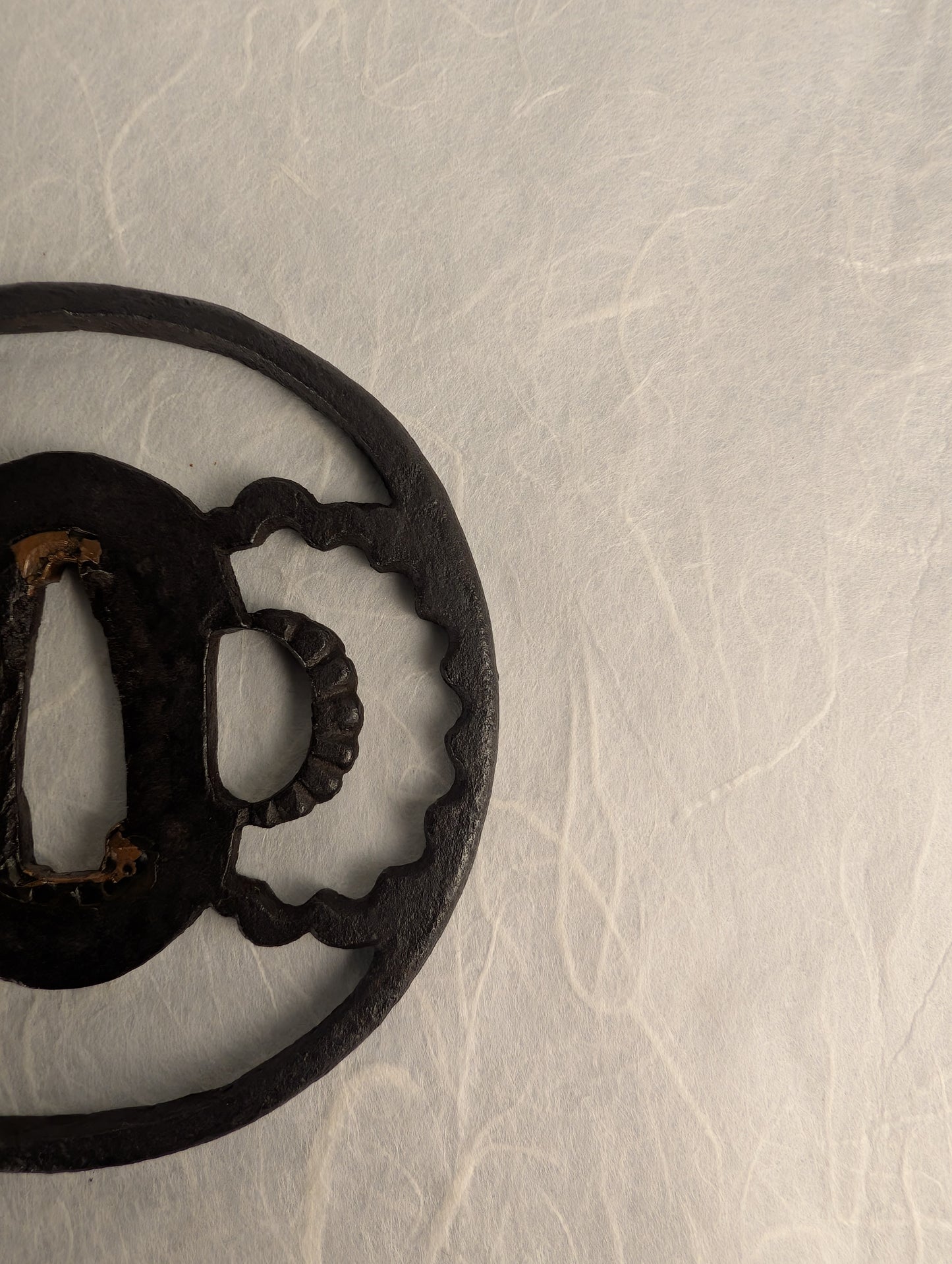 Iron Sukashi Tsuba with Chrysanthemum Petal Motif – TS-041