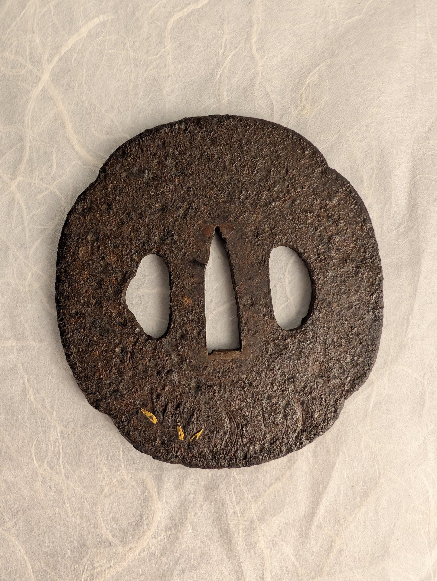 Iron Tsuba with Insects and Plants – TS-047