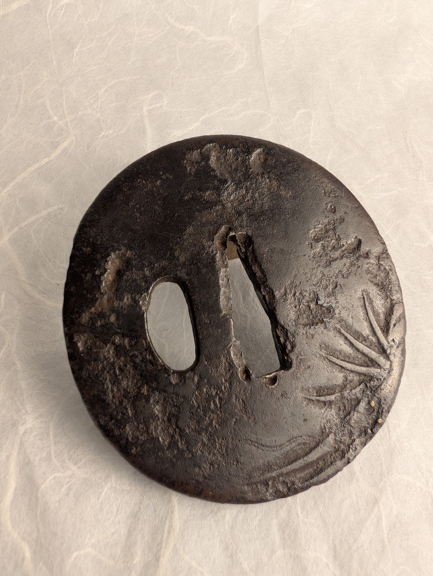 Iron Tsuba with Bamboo Motif – TS-050