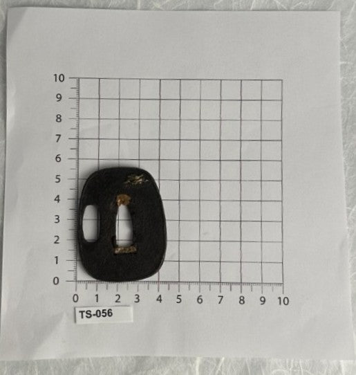 Iron Tsuba with Crane Motif in Hon Zogan Inlay – TS-056