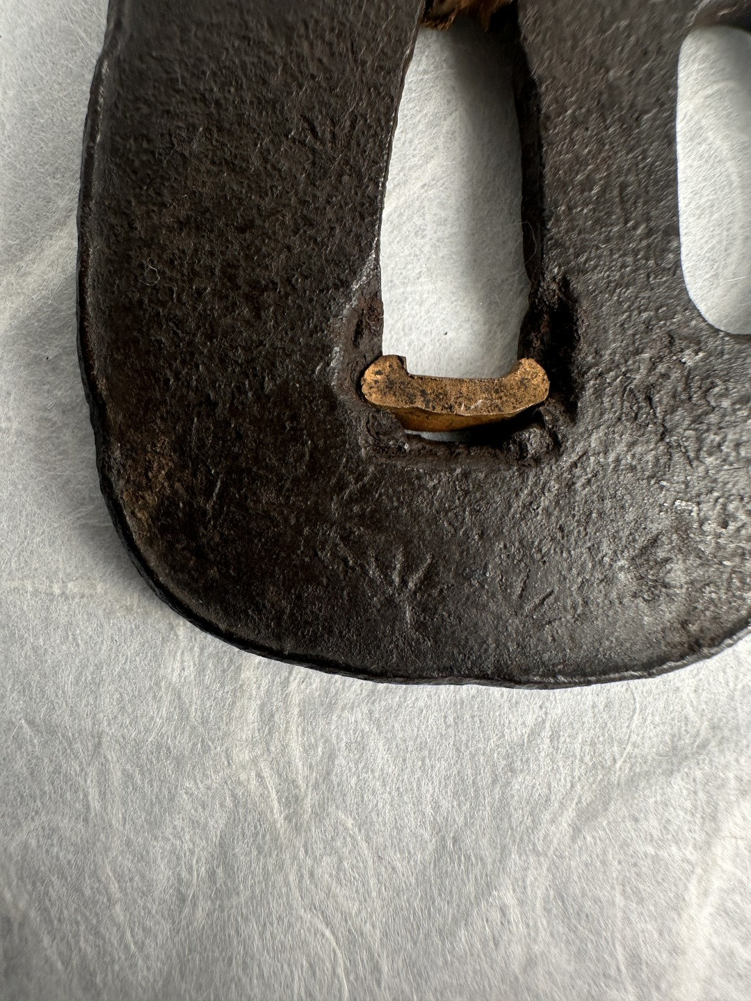 Iron Tsuba with Crane Motif in Hon Zogan Inlay – TS-056