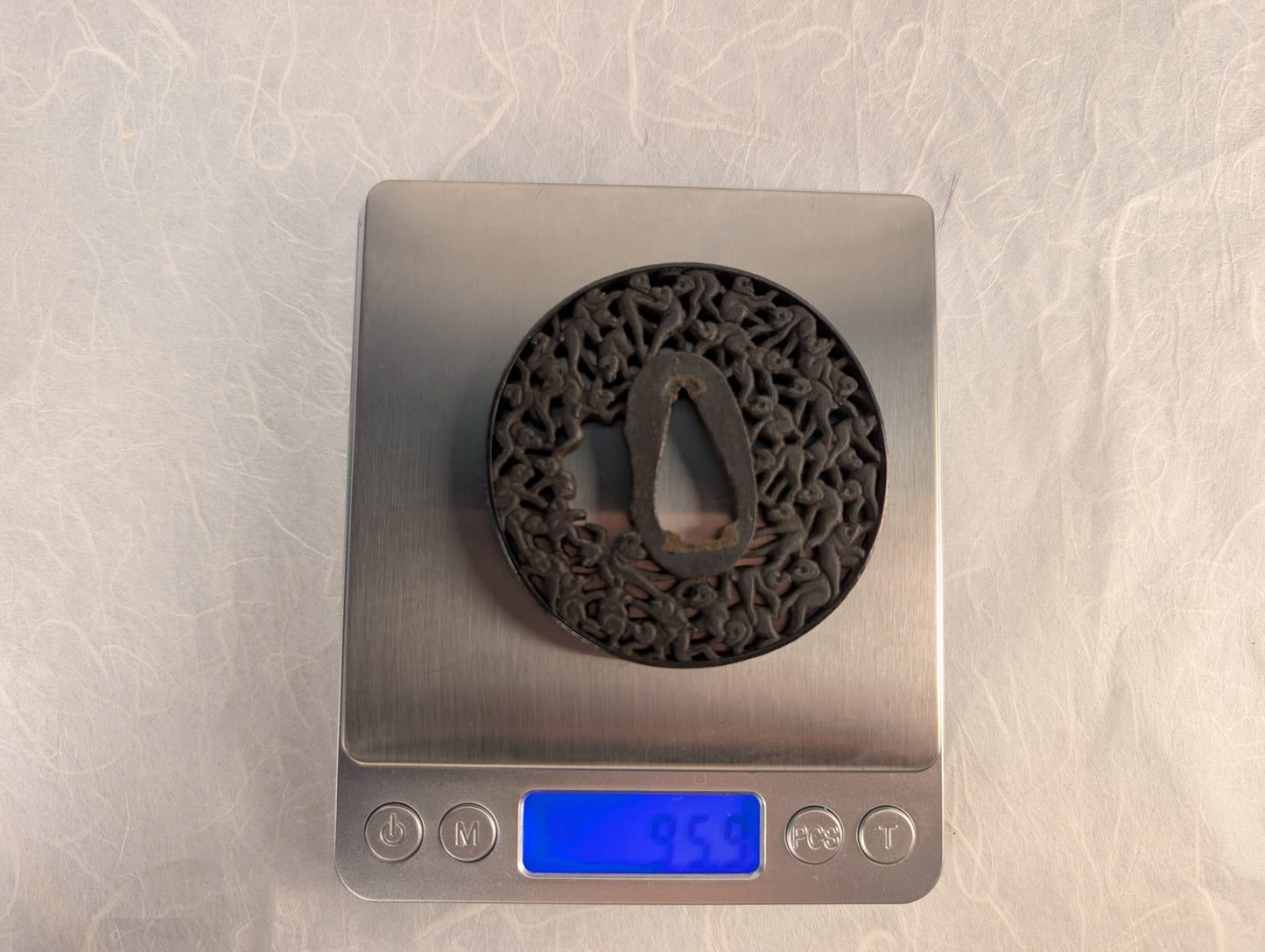 Iron Sukashi Tsuba Depicting Swarm of Monkeys – TS-101