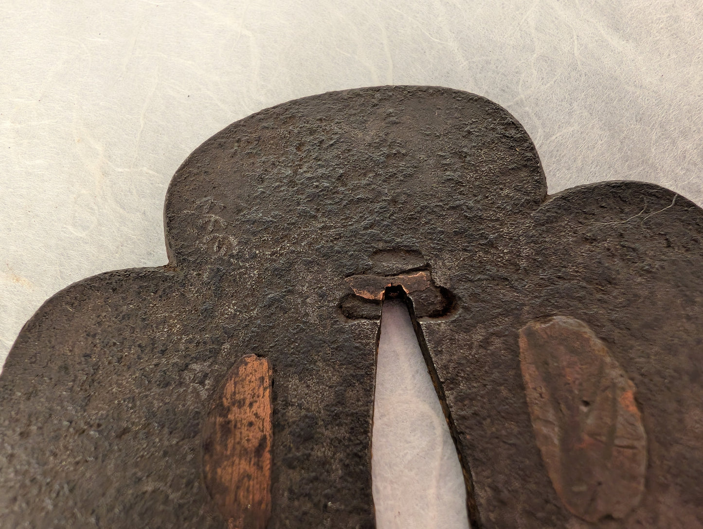 Mokko Iron Tsuba with Curling Line Motif – TS-121